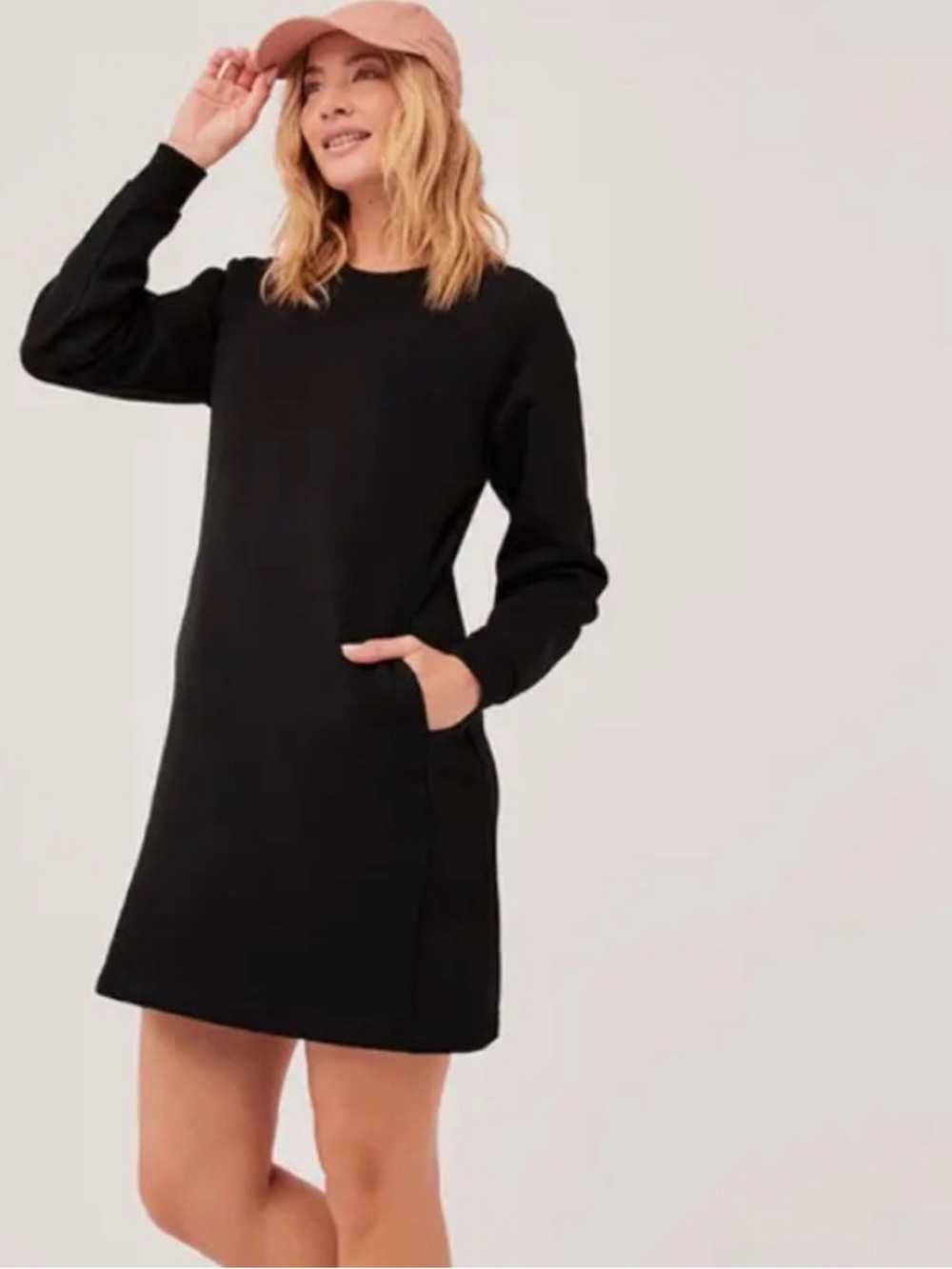 PACT Organic Courtside Dress Crewneck Longsleeve Black Medium